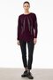 Burgundy Knitwear Blouse - Sequined and Sausage Collar - 2
