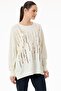 Ecru Knitwear Tunic - Stripe Sequined and Spur - 3