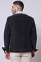 Slim Fit Velvet Fur Lined Buttoned Black Jacket - 5