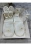 Mother Baby Slippers Crown Bandana Shoes Maternity Set - 5