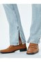 High Waist Spanish Leg Skinny Fit Buttoned Slit Detail Jeans - Slim Flare Jeans - 5