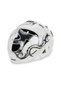 Face Protection Boxing Helmet, White Embroidered Patterned Glass Model
