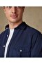Men's Shirt Double Pocket Cap Regular Navy Blue - 3