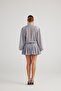 Glittery Fabric Ruffled Mini Vanesa Dress Gray - 5