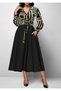 New Season Women's Long Sleeve Double Breasted Collar Diver Crepe Midi Length Dress - 2