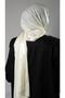 Cream Striped Shawl Viscose Fabric Bursa Dolama 202109_40 - 3