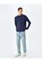 Sewing Detailed Raised Cotton Basic Crew Neck Sweatshirt - 2