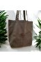 Raw Fabric Tote Cloth Shoulder Bag with Pocket Detail
