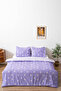 Purple Daisy Single Duvet Cover Set Cotton - 2
