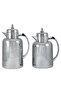 2 PIECES FLASK SET 0.7 LITRE AND 1 LITRE - SILVER