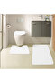 Unicolor Plain Cream 3-Piece Bath Mat Rug Set Non-Slip Toilet Seat Set - 7