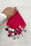 Fuchsia Silver Chiffon Halay Handkerchief 5 Pieces, Bride Groom Wedding Henna Circumcision Engagement Bride - 3