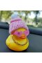 Pendant Duck with Pink Beanie Glasses – Fun and Fashionable Accessory for Glove Box - 2