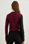 Women's Burgundy Black Asymmetrical Block Soft Touch Flexible Blouse Blz- 19002797 - 6