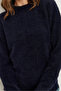 Women's Navy Blue Crew Neck Soft Textured Beard Sweater Kzk-19000858 - 5