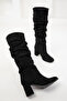Black Suede Women's Boots 19876 - 4