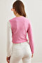 Women's White Pink Asymmetrical Block Soft Touch Stretchy Blouse Blz- 19002797 - 6