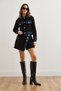 Women's Black Denim Button Detailed Chanel Shorts Skirt Etk- 19000291 - 2