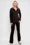 Women's Brown Polo Collar Top and Palazzon Pants Knitwear Bottom Top Set Alc-796-001 - 3