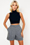 Gray Double-Cuffed Double-Pocket Winter Cashmere Shorts Alc-X13297