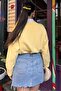 Yellow Crew Neck Oversize Knitwear Sweater Mg1972 - 7