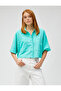 Crop Oversize Shirt Linen Blend with Pockets