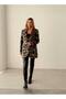 Women's Oversize Wide Fit Mink Leopard Print Two Button Premium Stamp Jacket - 7