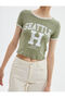 Cotton Short Sleeve College T-Shirt - Crew Neck Printed - 5