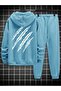 Lines Printed Unisex Oversize Tracksuit Set - 3