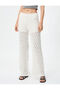 Openwork Crochet Flared Trousers - 3