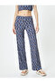 Ethnic Patterned Wide Leg Trousers Comfortable Fit - 3