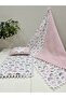 Poplin Fabric and Pompom Bottom Cover, Pillow and Blanket Set of 3 - 3