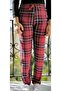 Women's Plaid-Patterned Plain Cotton Viscose Pajama Bottoms