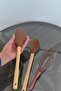 3 Piece Large Size Bamboo Spatula Set / Brown - 3
