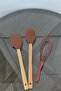 3 Piece Large Size Bamboo Spatula Set / Brown