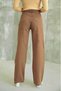 Aliss Brown Power Lycra Women's High Waist Loose Leg Loose Jeans - 4