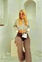 Brown Lycra Super High Waist Loose Jeans Palazzo Trousers. (SUPER HIGH) Wide Leg - 4