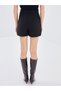 Alita City Lcw Vision Black Women's Flat Shorts Skirt with Zipper at the Waist - 4