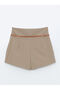 Alita City Lcw Vision Brown Plain Mini Women's Shorts Skirt with a Difference - 6
