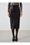 Lcw Vision Black Skin-Fitting Leather Look Women's Skirt - 2