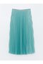 Alita City Green Plain Long Women's Skirt with a Difference - 5