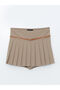Alita City Lcw Vision Brown Plain Mini Women's Shorts Skirt with a Difference - 5