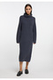 Strick Langarmkleid midi