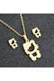 Gold Hello Kitty Silhouette Necklace and Earring Set - 2