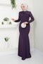 Women's Clothing Evening Dress Fashion Sequin Fish Long Hijab Evening Dress 2733 Purple - 3