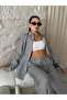 Black Striped Patterned - Pocketed Long Sleeve Tracksuit Set - 5