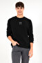 Men's Comfort Fit Crew Neck Black Basic Sweatshirt 50293420-Vr046 - 5