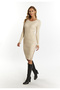 Rippstrickkleid mit Strass-Steinen