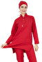 Red Lycra Thick Stretchy Fabric Hijab Nurse Jersey and Hijab Doctor Jersey Kit - 4