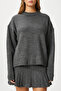 Women's Hope Sweater Skirt Bottom Top Anthracite Knitwear Set - 4